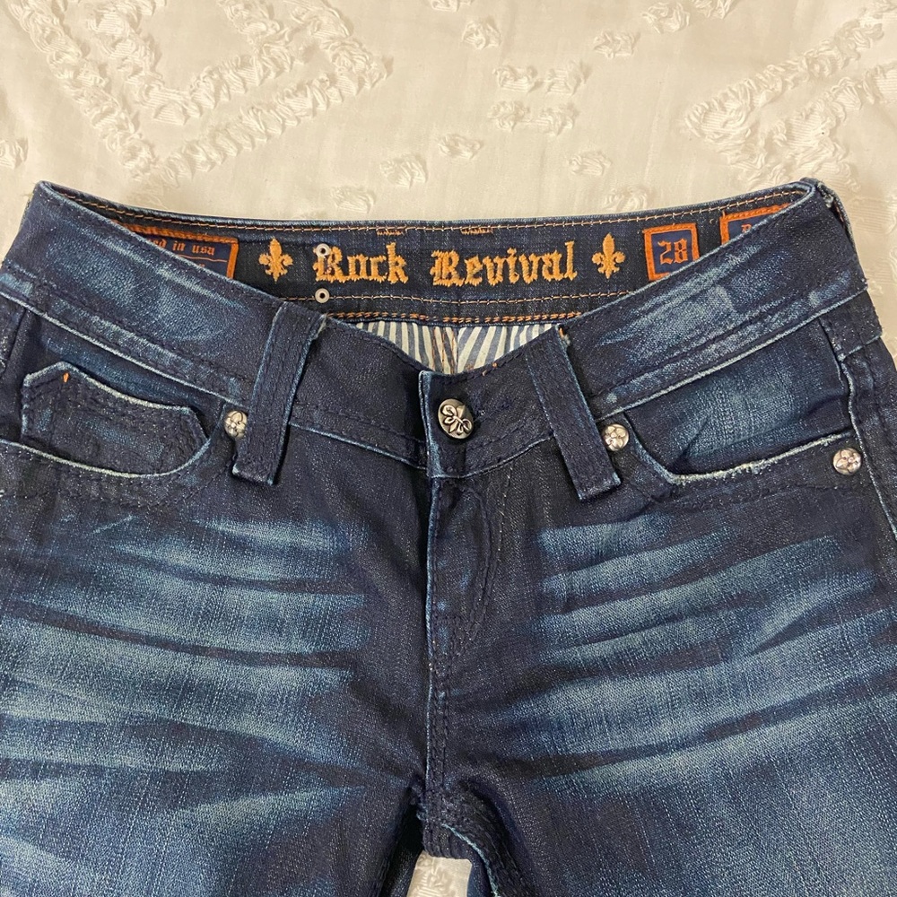 Women’s Rock Revival low wasted dark wash jeans